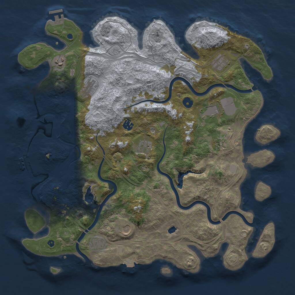 Rust Map: Procedural Map, Size: 4300, Seed: 120871, 16 Monuments