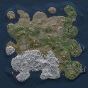 Thumbnail Rust Map: Procedural Map, Size: 3500, Seed: 1014381981, 18 Monuments