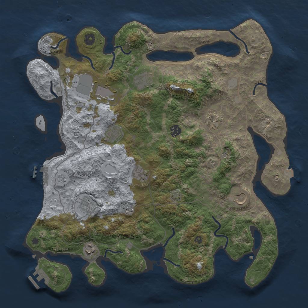 Rust Map: Procedural Map, Size: 4000, Seed: 1629419486, 18 Monuments
