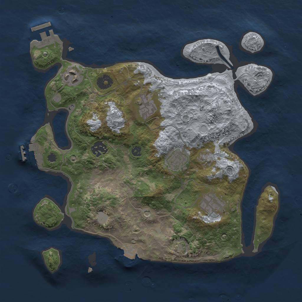 Rust Map: Procedural Map, Size: 3000, Seed: 65421, 12 Monuments