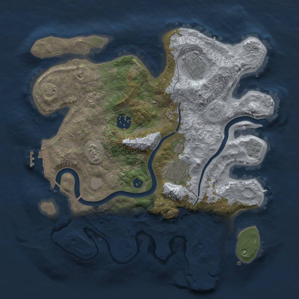 Rust Map: Procedural Map, Size: 3000, Seed: 451414092, 9 Monuments