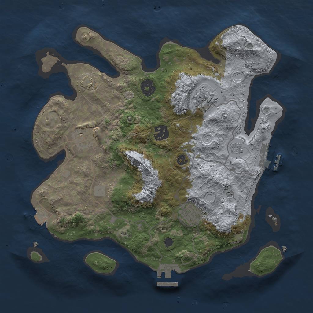 Rust Map: Procedural Map, Size: 3000, Seed: 112982209, 12 Monuments