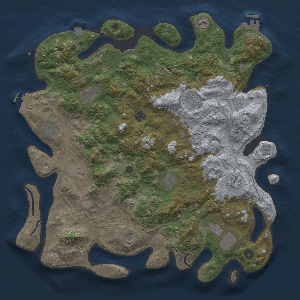 Rust Map: Procedural Map, Size: 4500, Seed: 820660848, 19 Monuments