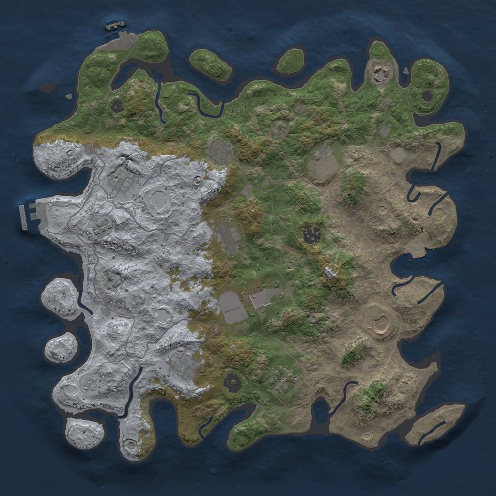 Rust Map: Procedural Map, Size: 4000, Seed: 423367748, 19 Monuments