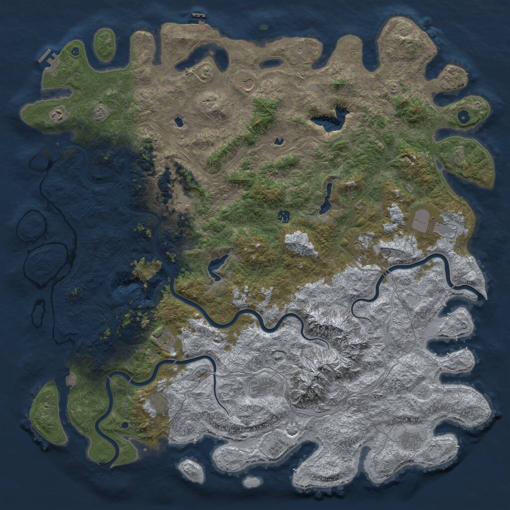 Rust Map: Procedural Map, Size: 6000, Seed: 459684, 17 Monuments