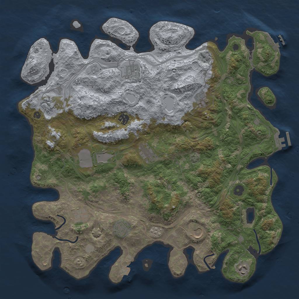 Rust Map: Procedural Map, Size: 4250, Seed: 1706198393, 19 Monuments