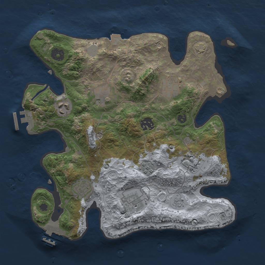 Rust Map: Procedural Map, Size: 3000, Seed: 465647866, 16 Monuments