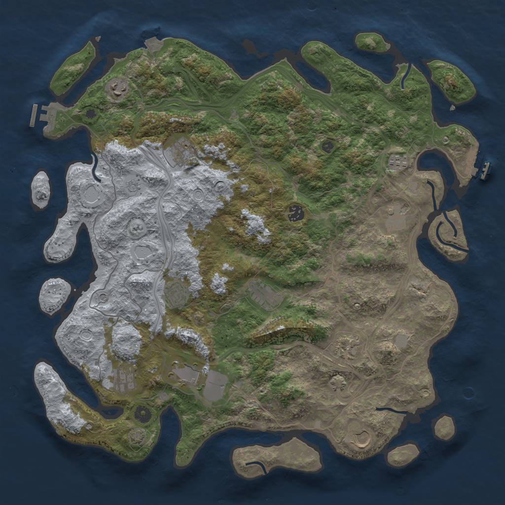 Rust Map: Procedural Map, Size: 4450, Seed: 1657709961, 19 Monuments