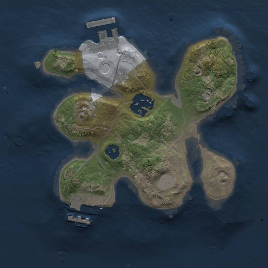 Rust Map: Procedural Map, Size: 1850, Seed: 1349946250, 4 Monuments