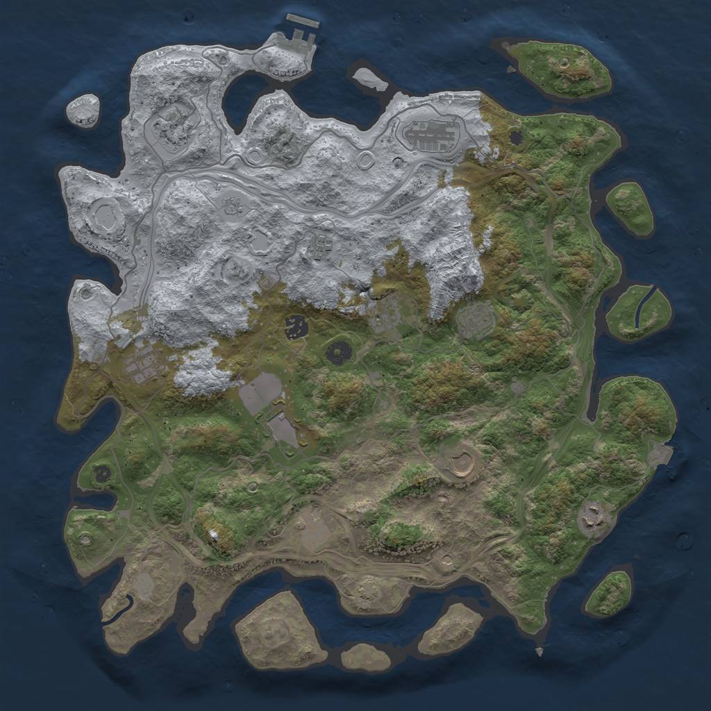 Rust Map: Procedural Map, Size: 4300, Seed: 3345862, 18 Monuments