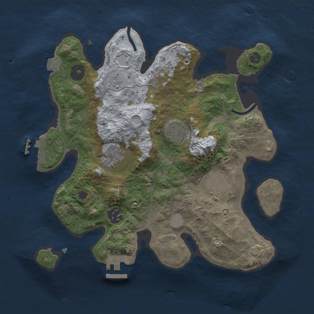 Rust Map: Procedural Map, Size: 3000, Seed: 16988, 11 Monuments