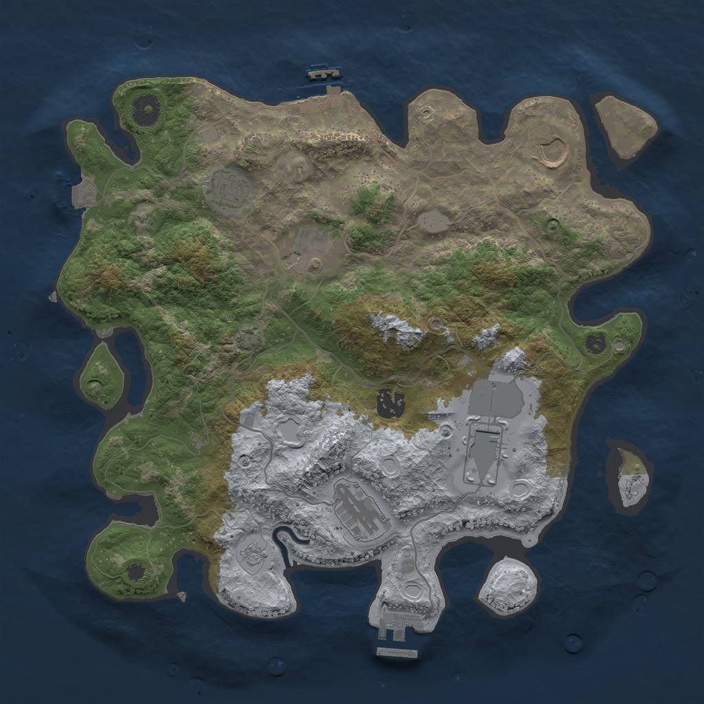 Rust Map: Procedural Map, Size: 3500, Seed: 1984091464, 13 Monuments