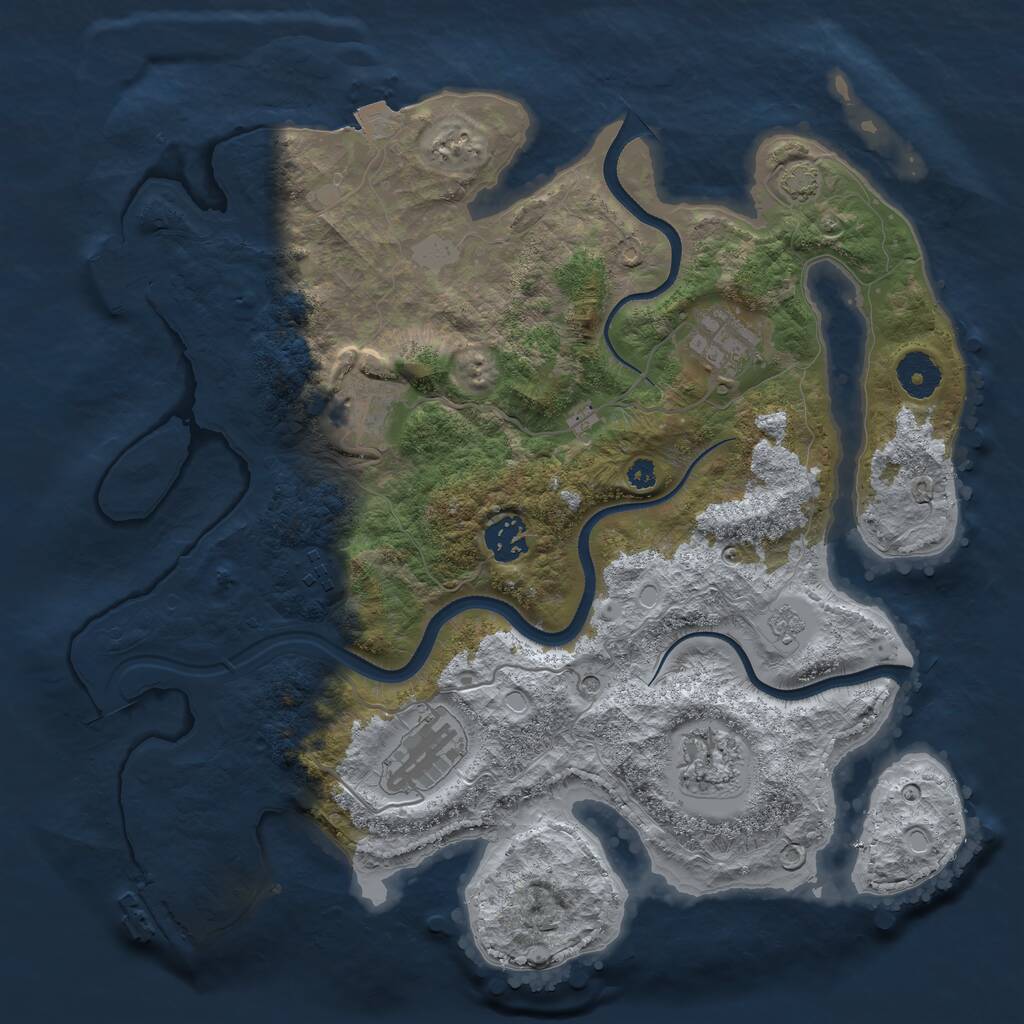 Rust Map: Procedural Map, Size: 3500, Seed: 1806559928, 12 Monuments