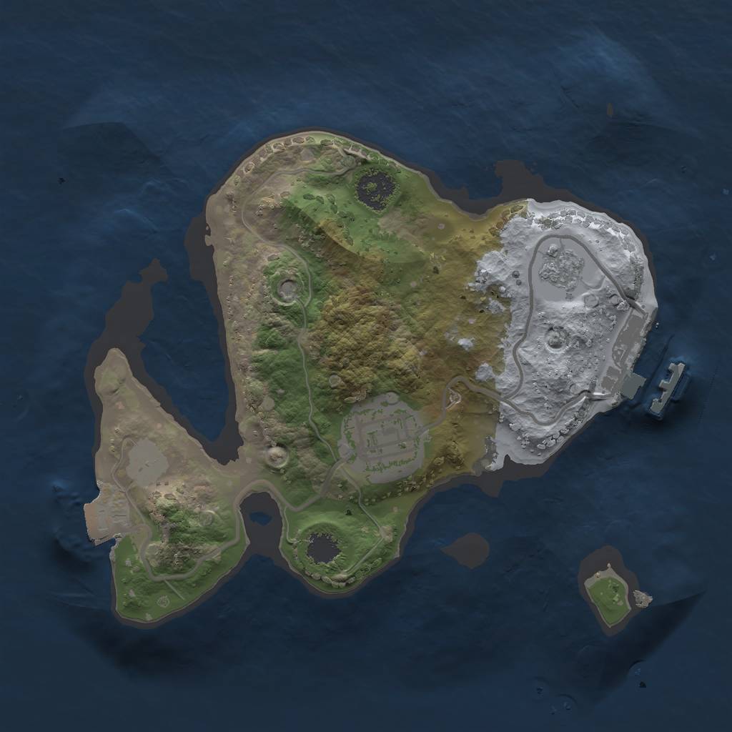 Rust Map: Procedural Map, Size: 2000, Seed: 55931, 6 Monuments