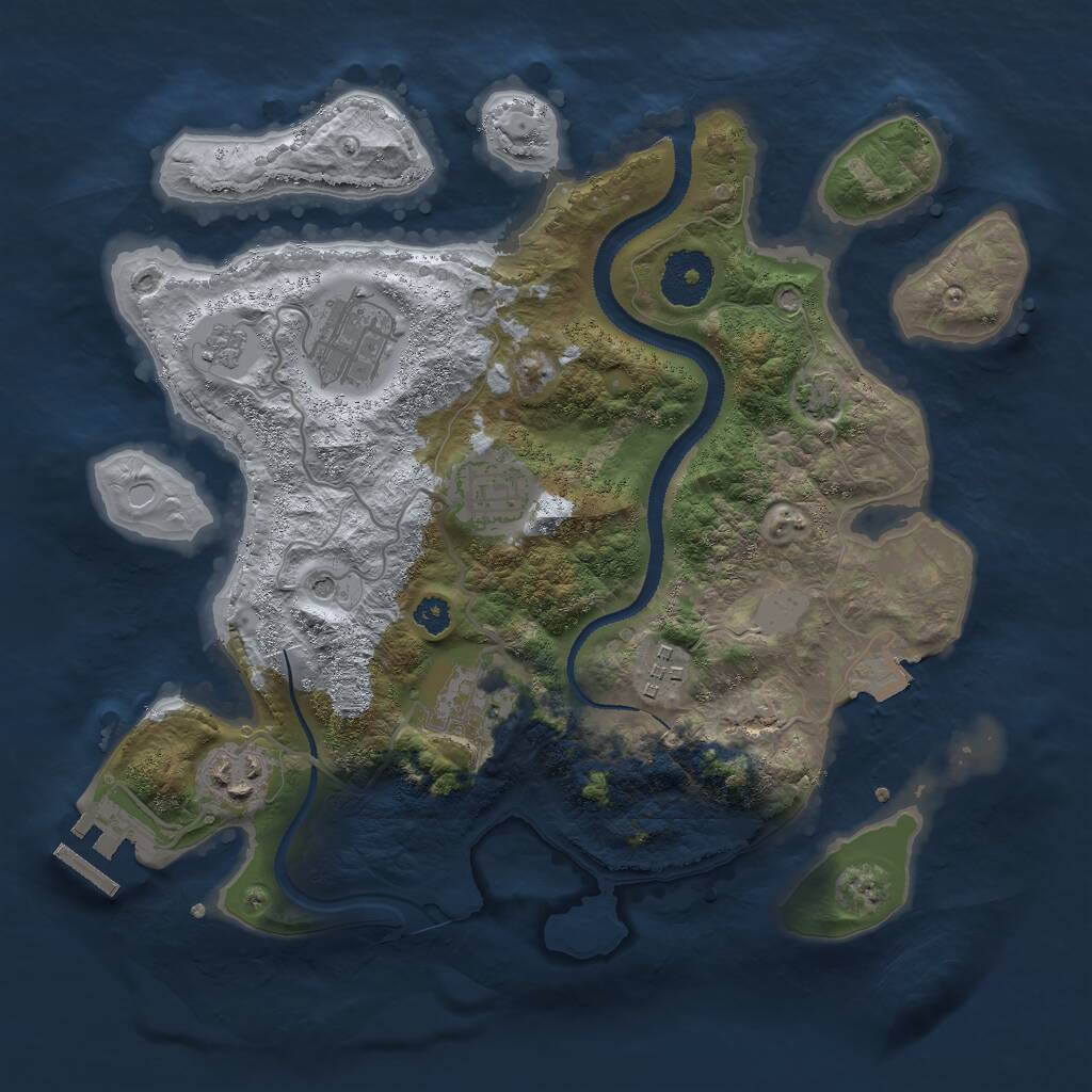 Rust Map: Procedural Map, Size: 3000, Seed: 1337670, 10 Monuments