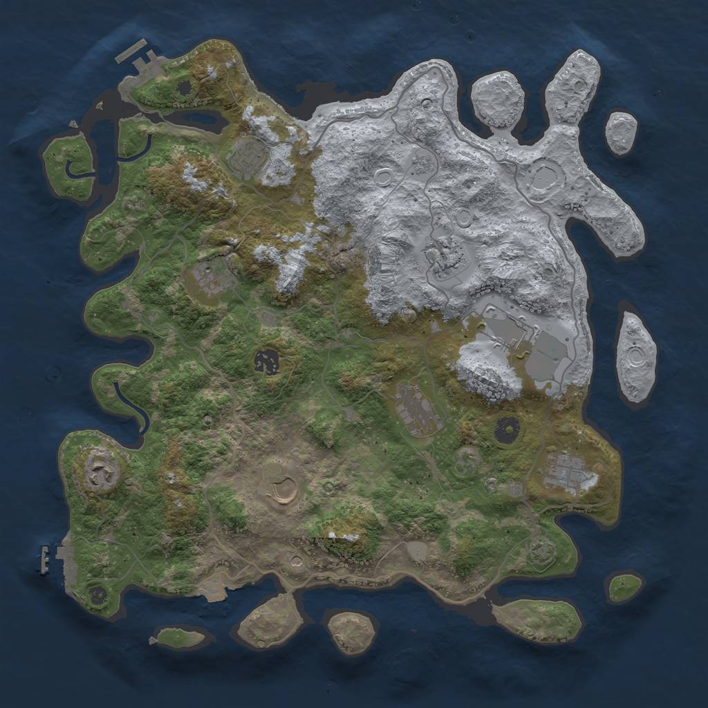 Rust Map: Procedural Map, Size: 4000, Seed: 218811, 17 Monuments