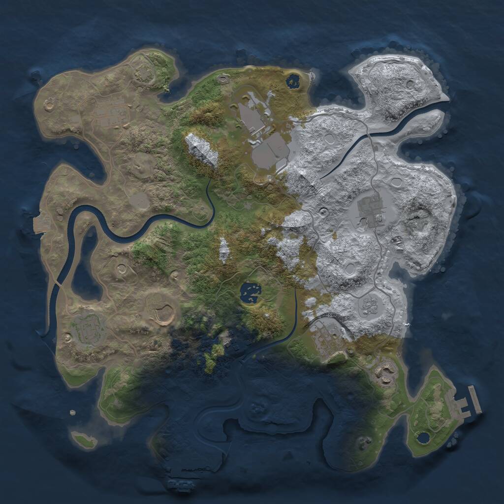 Rust Map: Procedural Map, Size: 3500, Seed: 532322, 15 Monuments