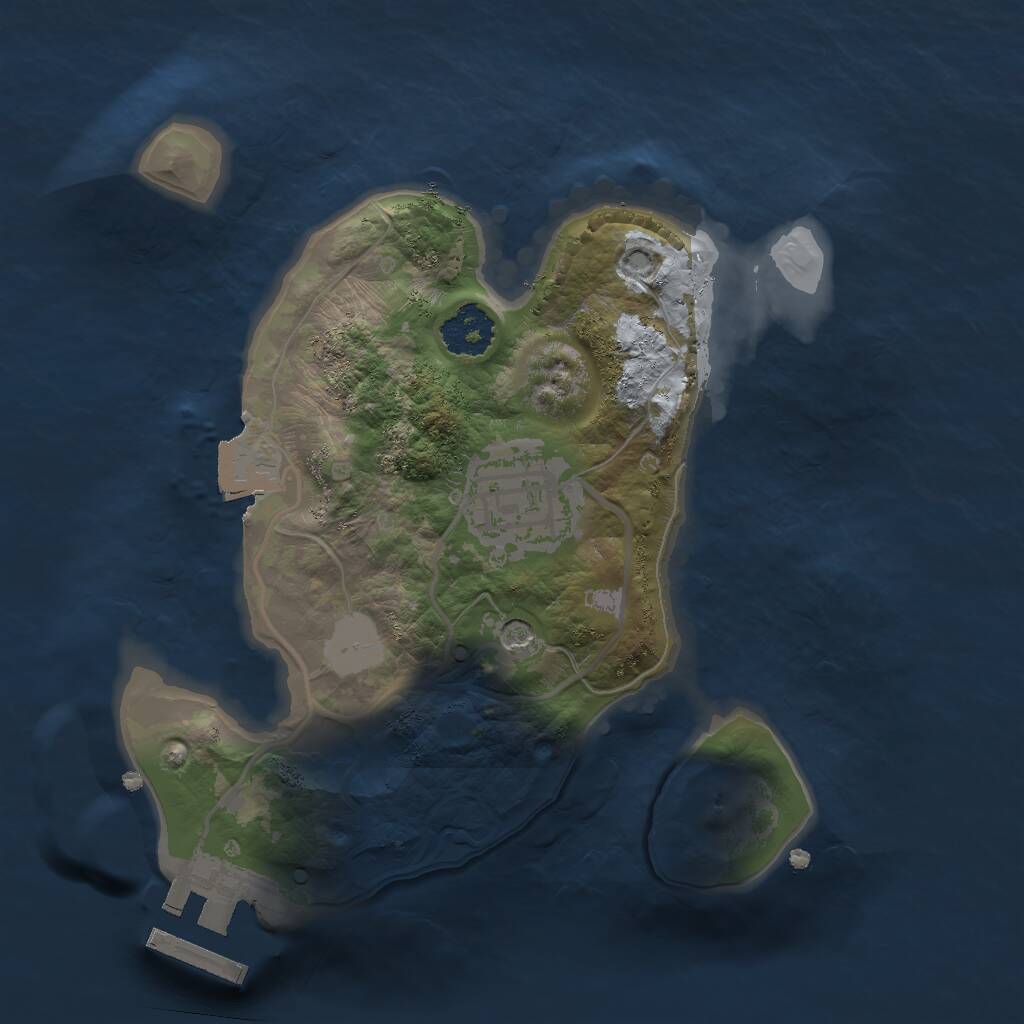 Rust Map: Procedural Map, Size: 2000, Seed: 635, 4 Monuments