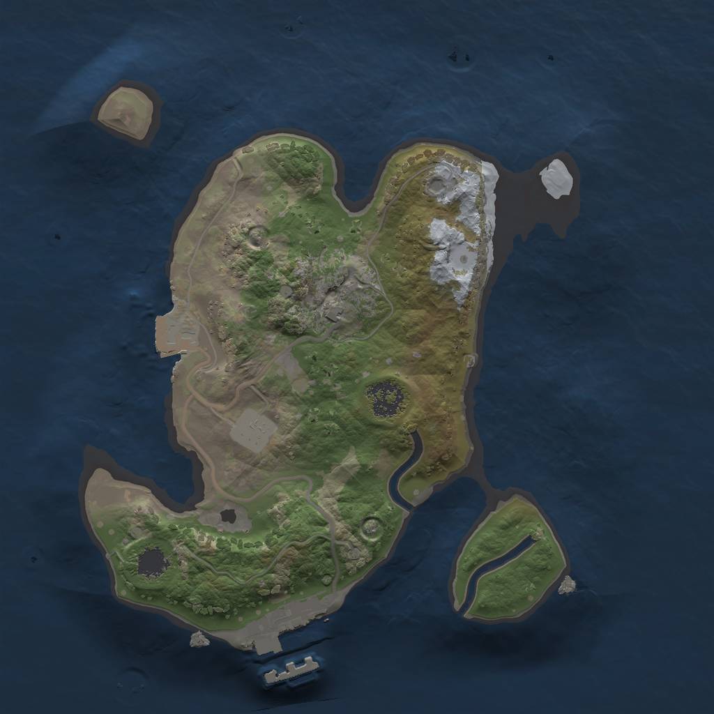 Rust Map: Procedural Map, Size: 2000, Seed: 635, 4 Monuments