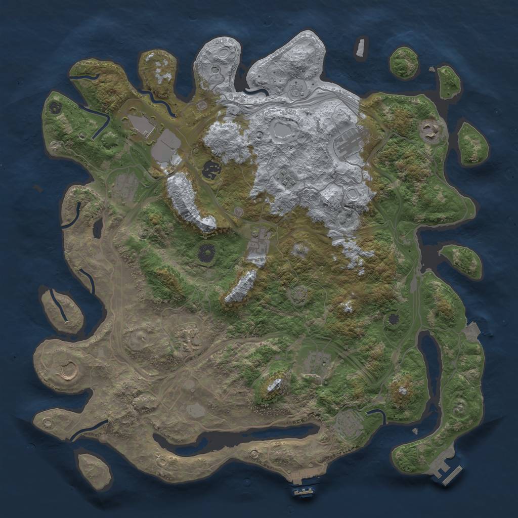 Rust Map: Procedural Map, Size: 4250, Seed: 1396593937, 19 Monuments