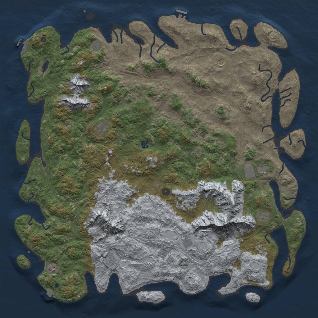 Rust Map: Procedural Map, Size: 6000, Seed: 7147, 19 Monuments