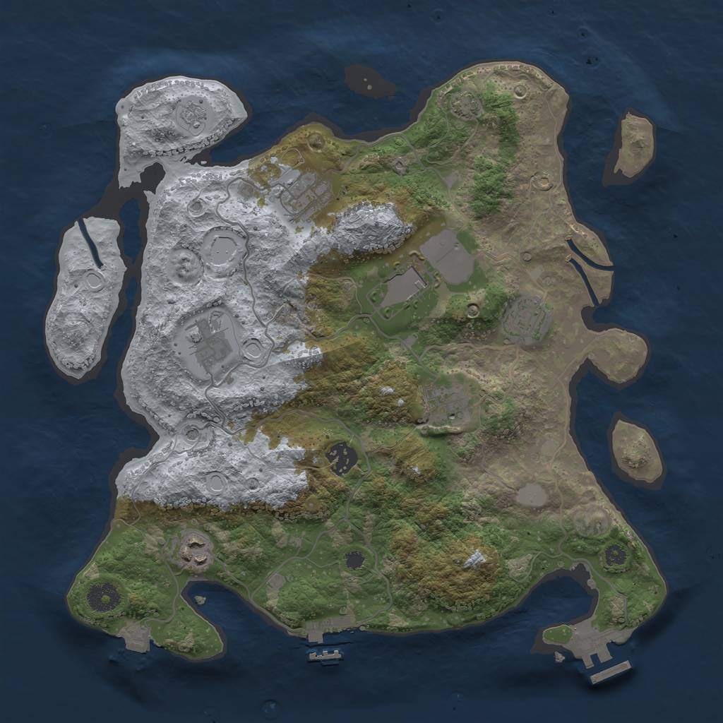 Rust Map: Procedural Map, Size: 3500, Seed: 1871134787, 15 Monuments