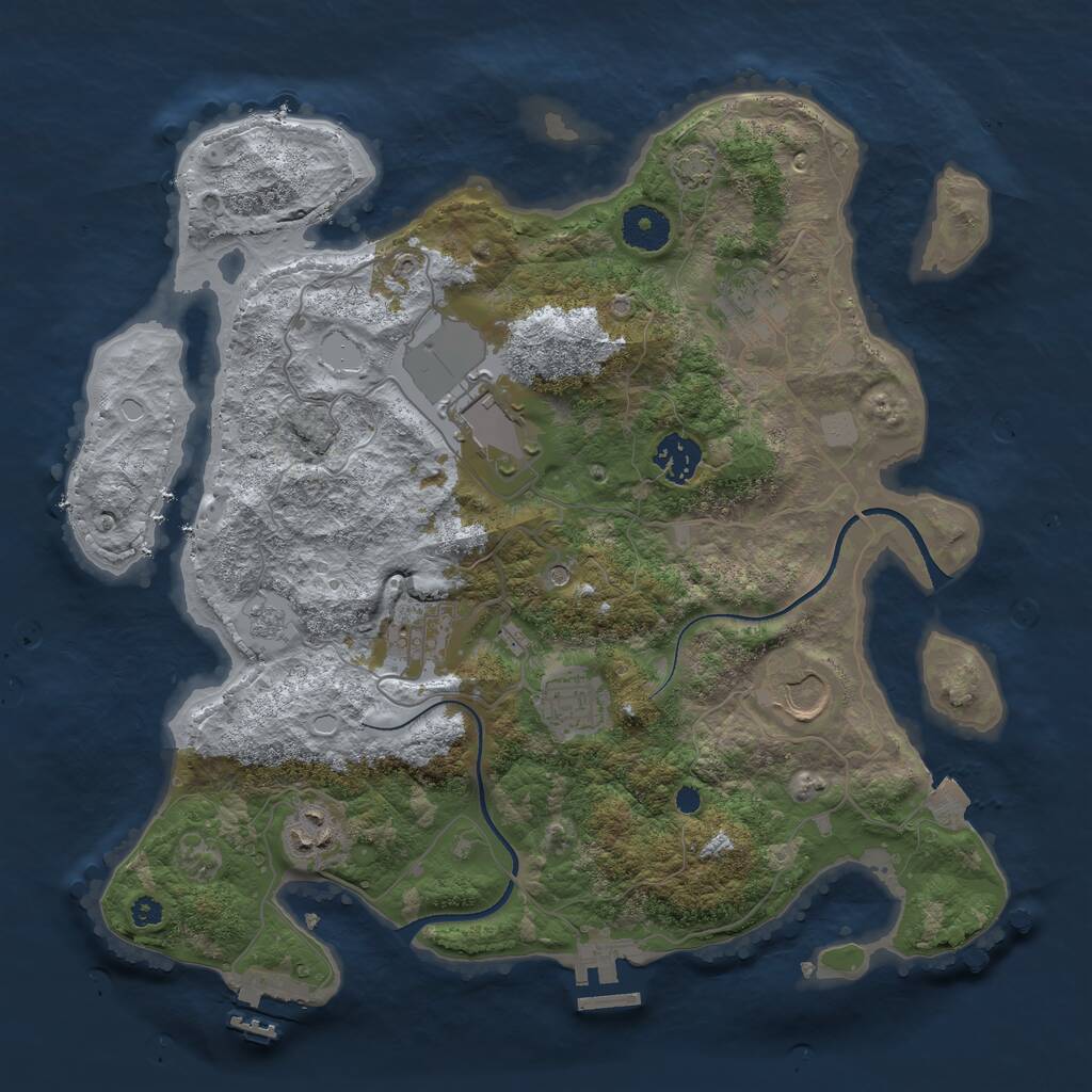 Rust Map: Procedural Map, Size: 3500, Seed: 1871134787, 13 Monuments