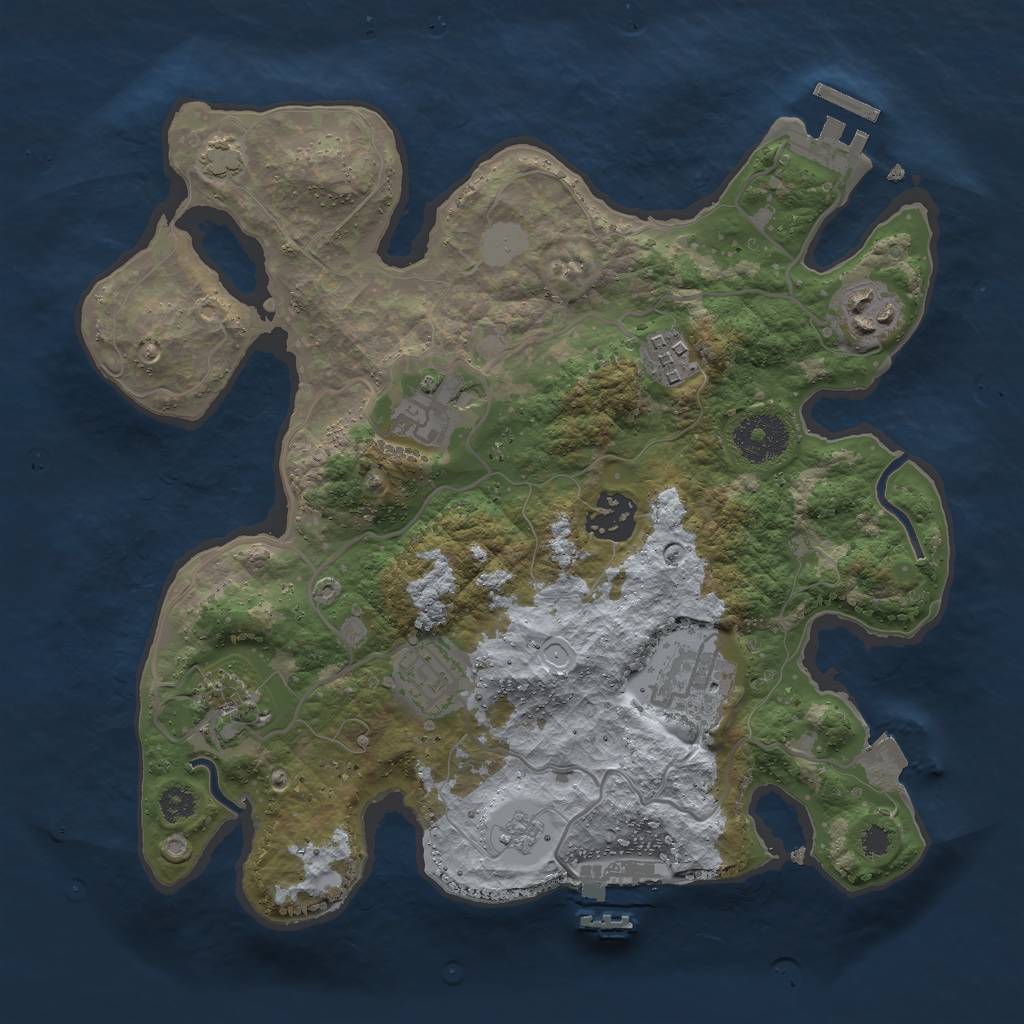 Rust Map: Procedural Map, Size: 3000, Seed: 215046930, 14 Monuments