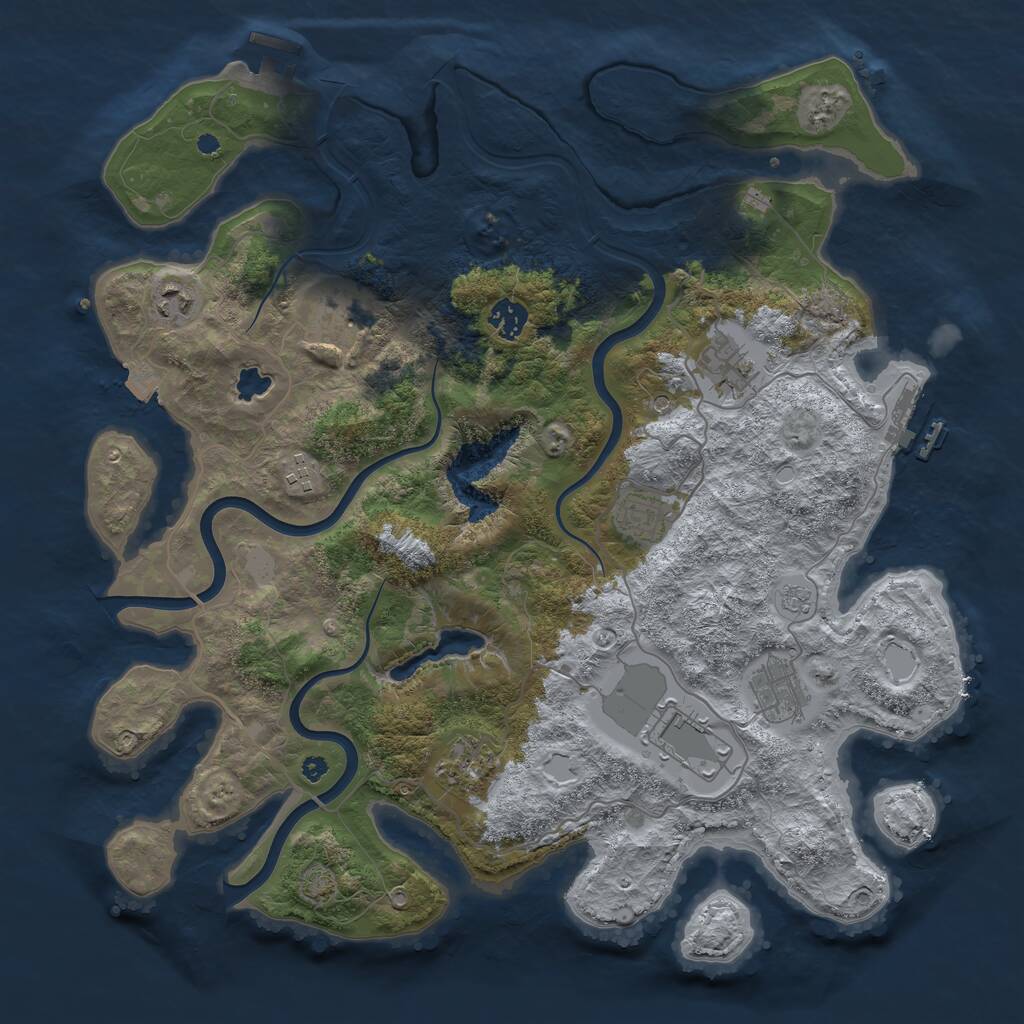 Rust Map: Procedural Map, Size: 4000, Seed: 122029784, 15 Monuments