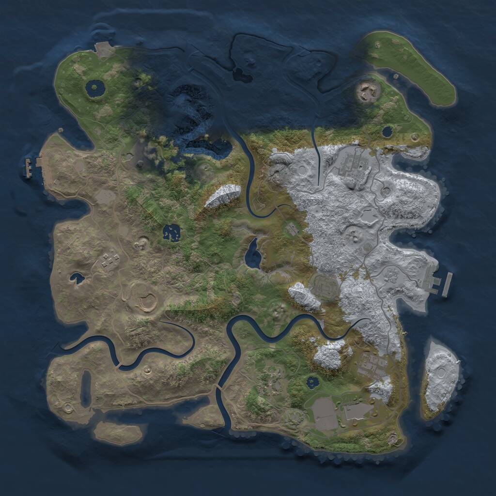 Rust Map: Procedural Map, Size: 4000, Seed: 12746187, 16 Monuments