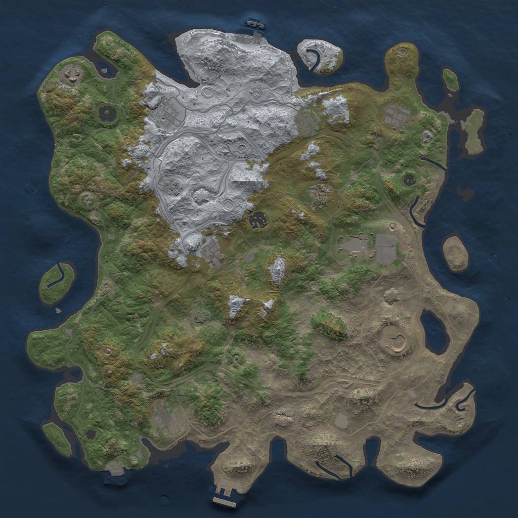 Rust Map: Procedural Map, Size: 4500, Seed: 262717837, 19 Monuments