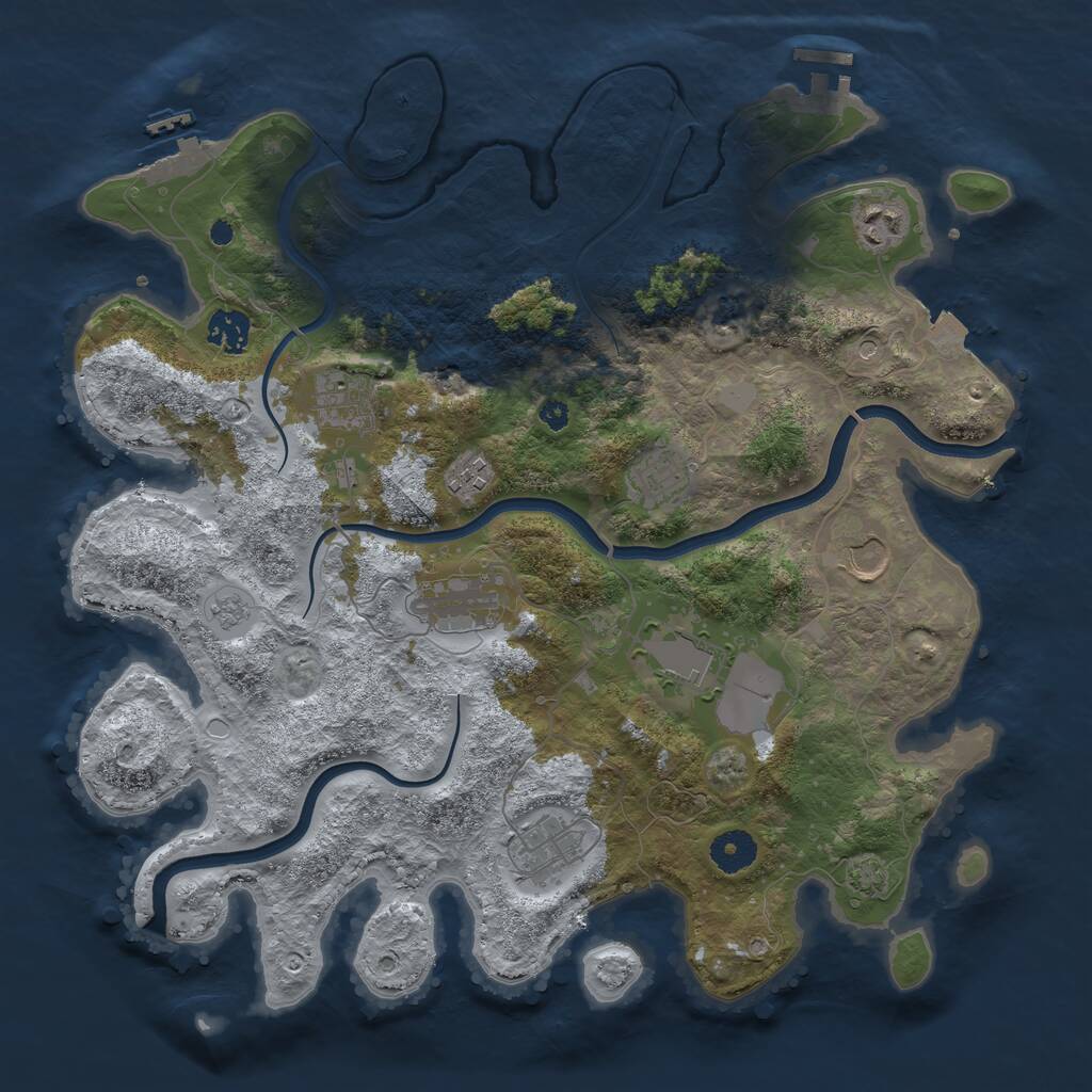 Rust Map: Procedural Map, Size: 3750, Seed: 803094191, 15 Monuments