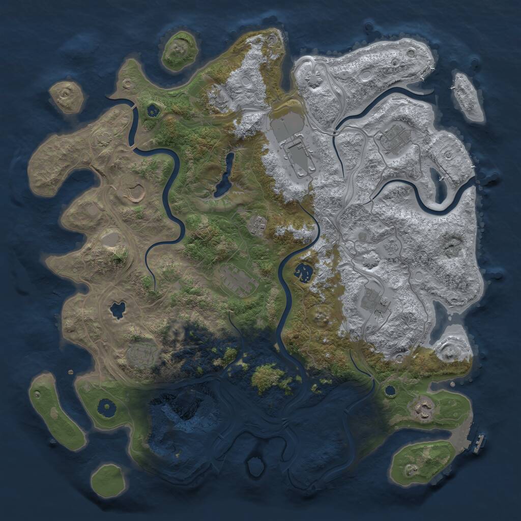 Rust Map: Procedural Map, Size: 4250, Seed: 1686910491, 15 Monuments