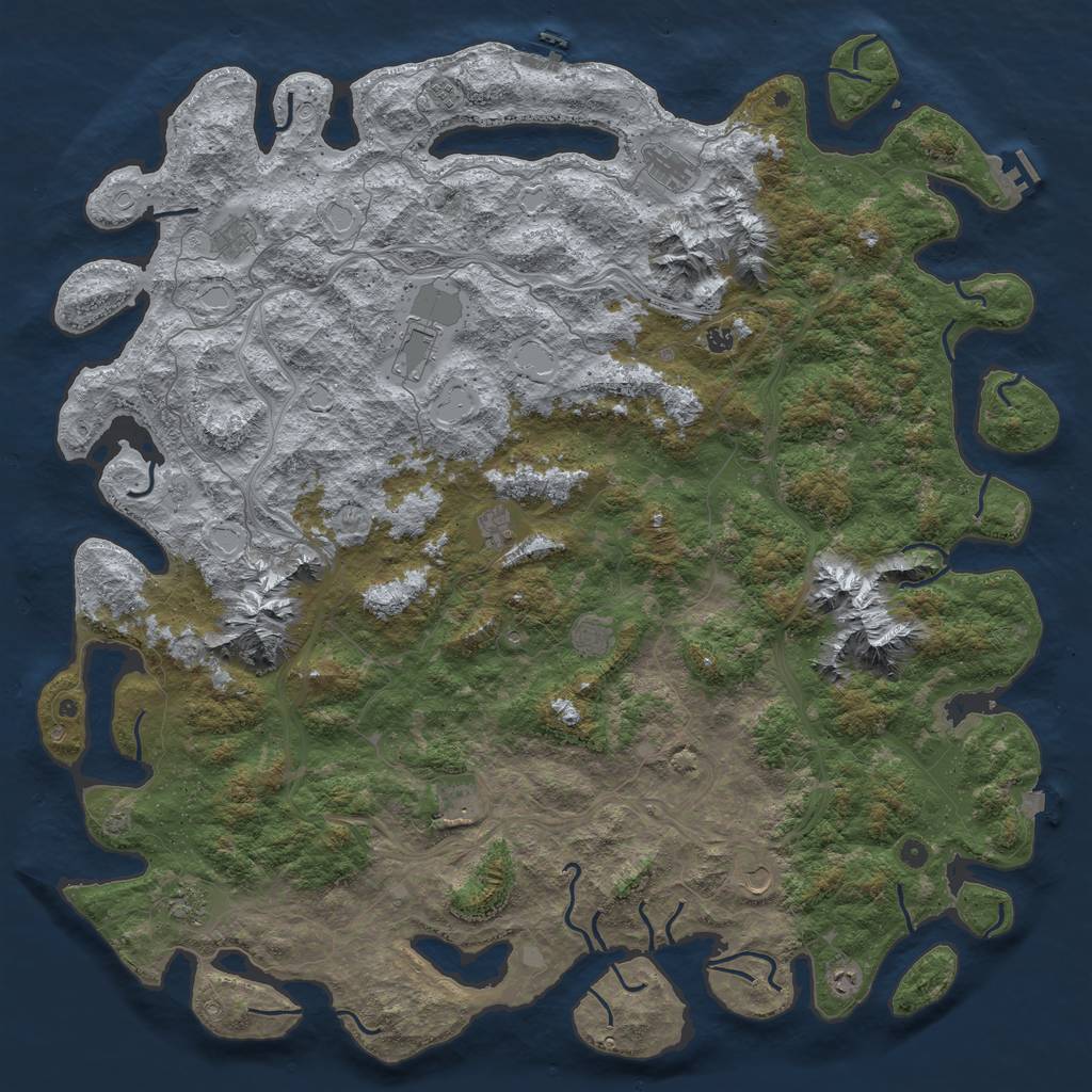 Rust Map: Procedural Map, Size: 6000, Seed: 241419581, 19 Monuments