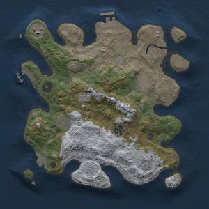 Thumbnail Rust Map: Procedural Map, Size: 3000, Seed: 701034584, 13 Monuments