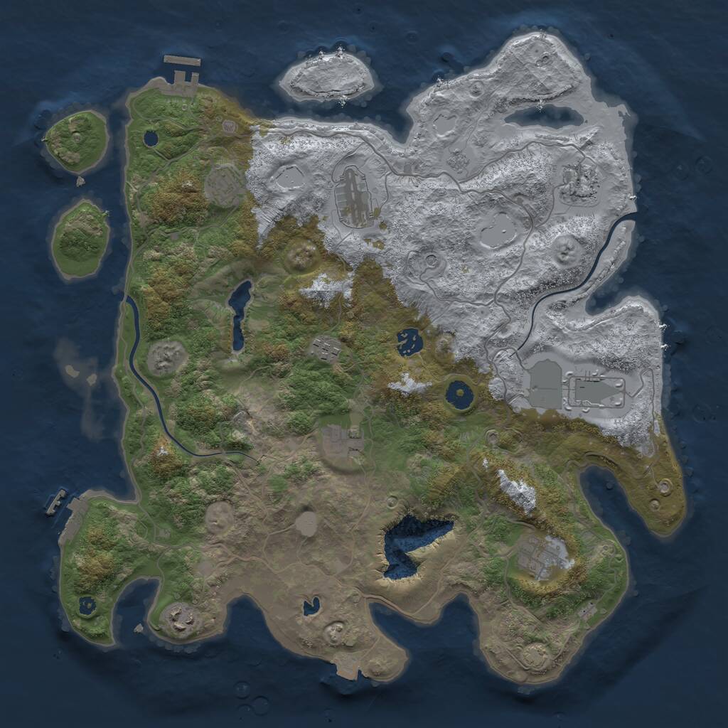 Rust Map: Procedural Map, Size: 4000, Seed: 73756, 15 Monuments