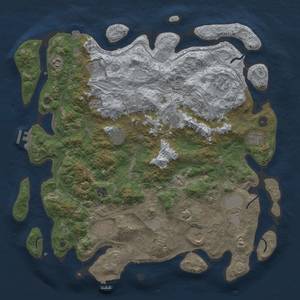 Thumbnail Rust Map: Procedural Map, Size: 4500, Seed: 357058994, 19 Monuments