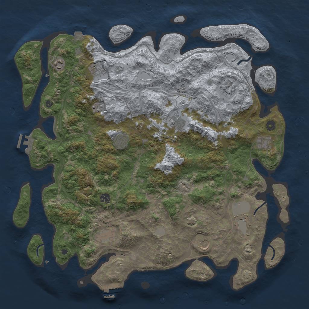 Rust Map: Procedural Map, Size: 4500, Seed: 357058994, 19 Monuments