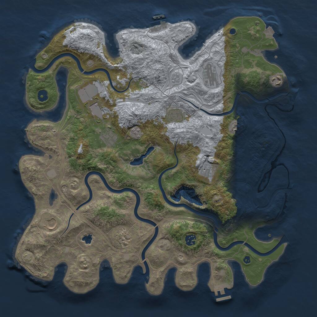 Rust Map: Procedural Map, Size: 4250, Seed: 199923513, 16 Monuments