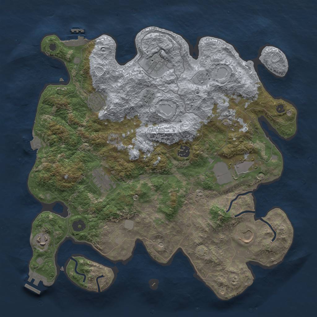 Rust Map: Procedural Map, Size: 3800, Seed: 39591, 17 Monuments
