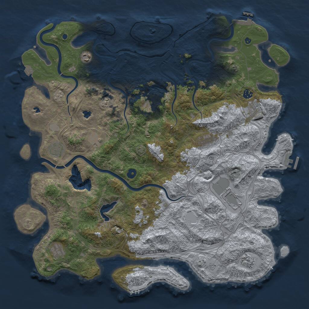 Rust Map: Procedural Map, Size: 4800, Seed: 553475903, 16 Monuments