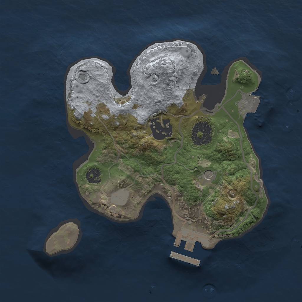 Rust Map: Procedural Map, Size: 2000, Seed: 103896933, 6 Monuments