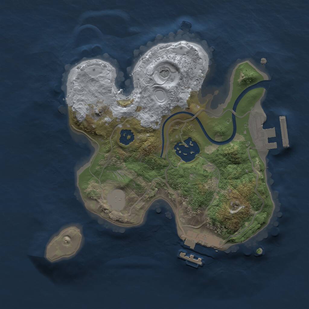 Rust Map: Procedural Map, Size: 2000, Seed: 103896933, 5 Monuments