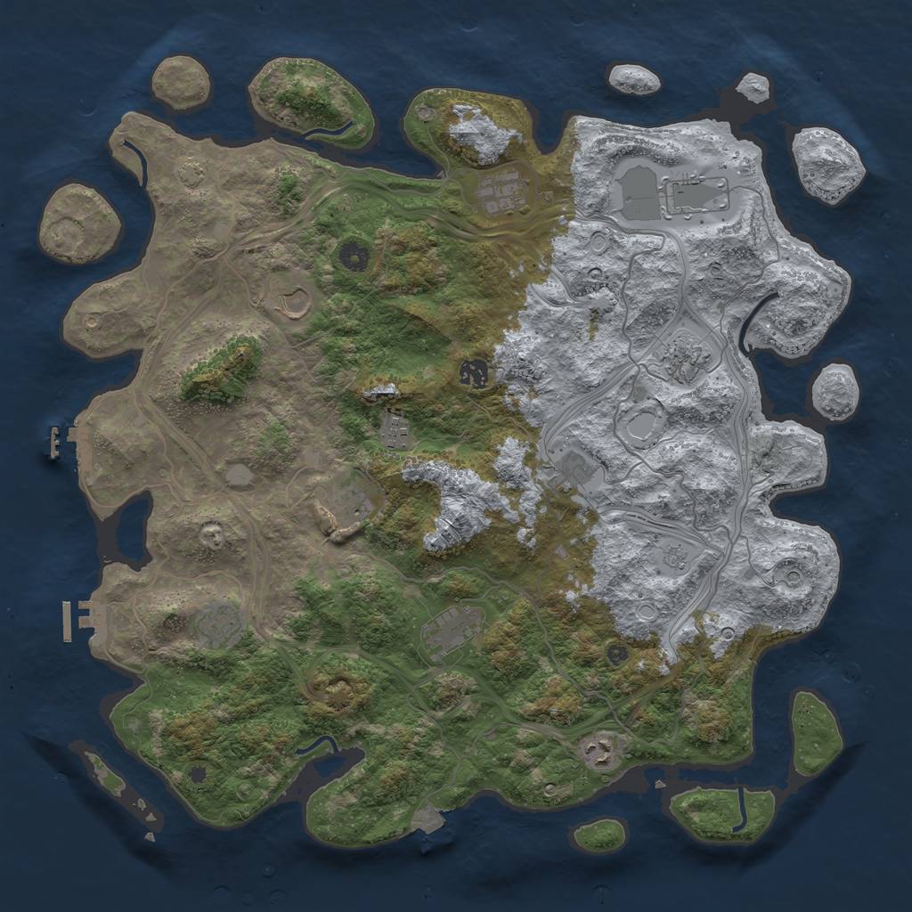Rust Map: Procedural Map, Size: 4500, Seed: 58675934, 19 Monuments