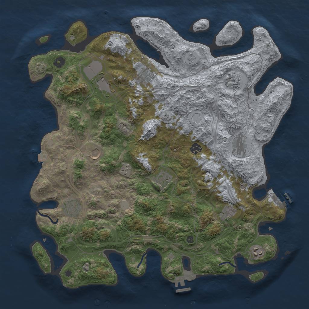 Rust Map: Procedural Map, Size: 4250, Seed: 647143870, 19 Monuments