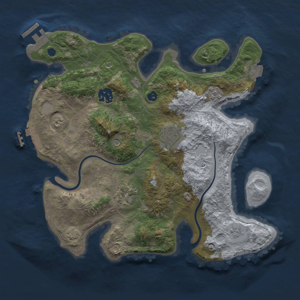 Rust Map: Procedural Map, Size: 3000, Seed: 489602204, 10 Monuments
