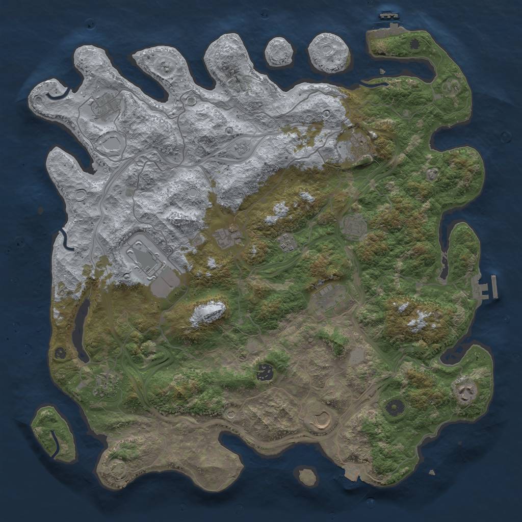 Rust Map: Procedural Map, Size: 4500, Seed: 928340478, 19 Monuments