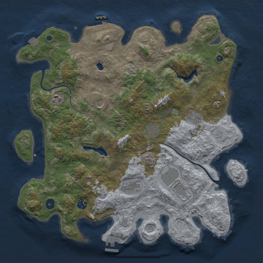 Rust Map: Procedural Map, Size: 4000, Seed: 57896780, 14 Monuments