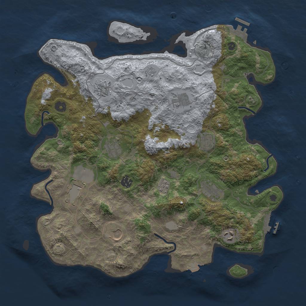 Rust Map: Procedural Map, Size: 4000, Seed: 417464278, 18 Monuments