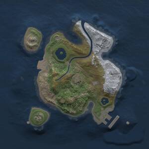Thumbnail Rust Map: Procedural Map, Size: 2000, Seed: 1088241589, 3 Monuments